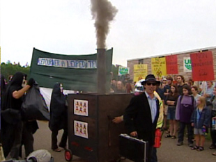 Earlier protests staged by people upset with the incinerator being built in Belledune